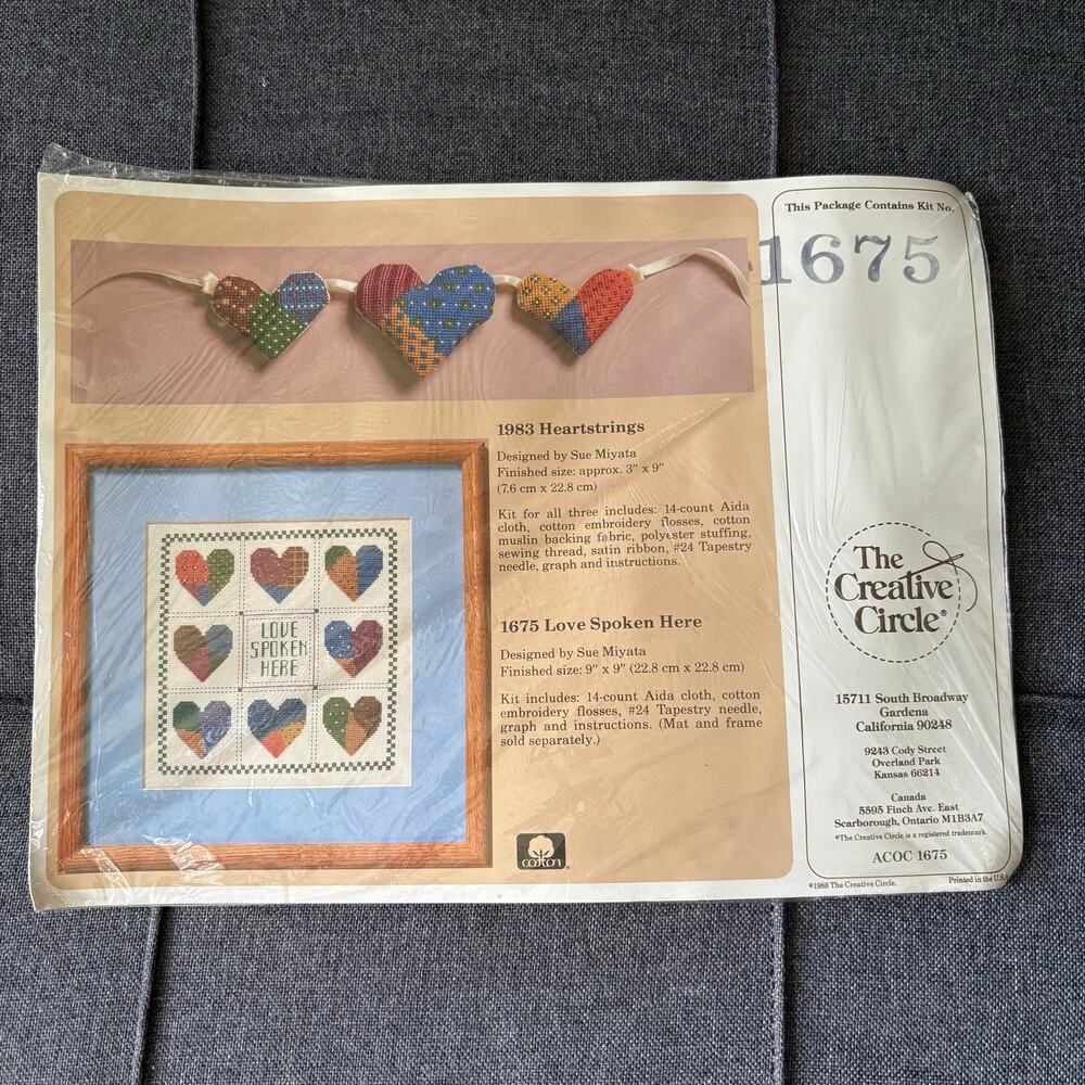 Love Spoken Here Vintage Counted Cross Stitch Kit by The Creative Circle - 1988